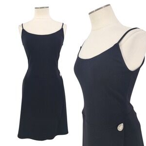 Vintage 90s Balletcore Cocktail Dress Glam Bejeweled Spaghetti Strap 6 Small